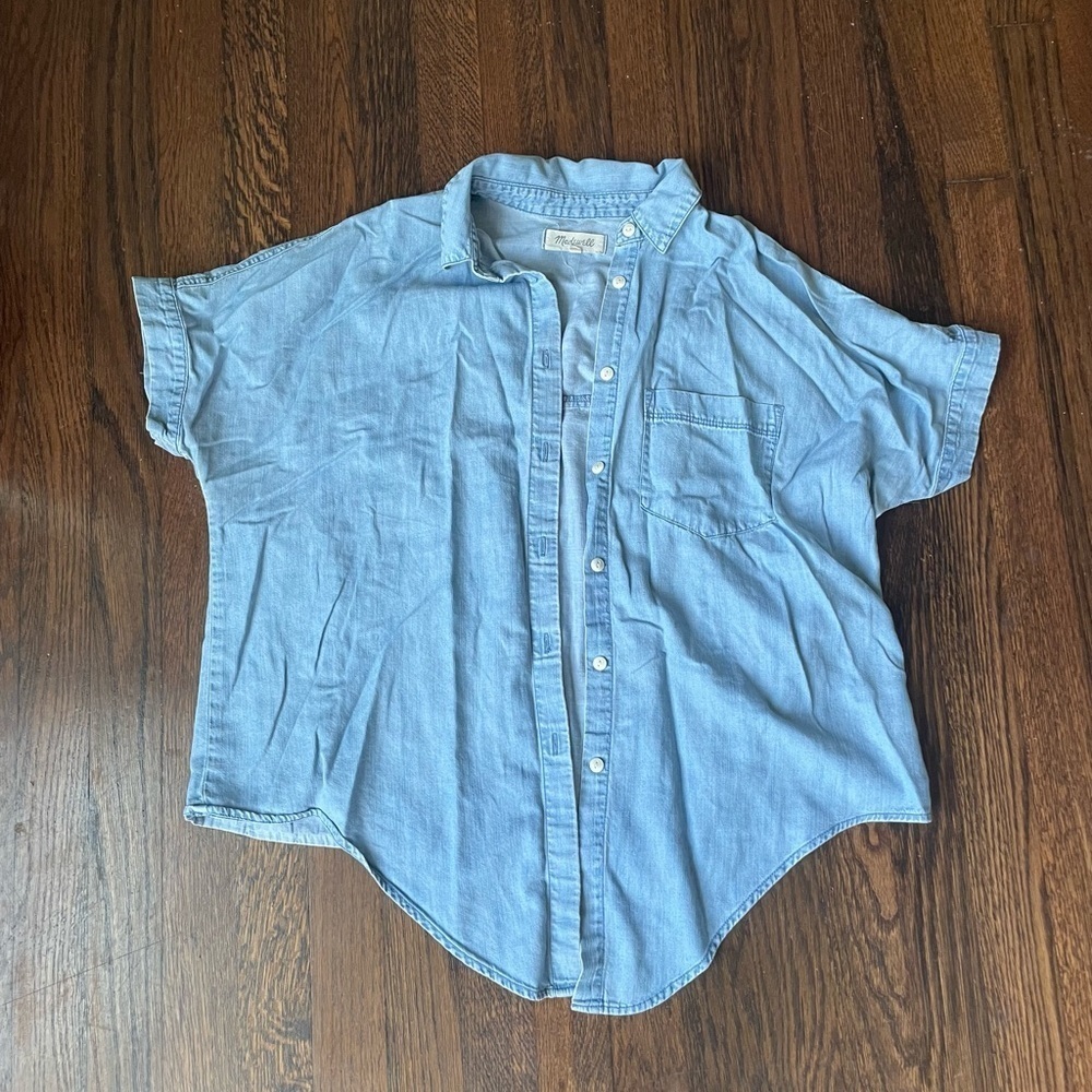 Madewell short sleeve denim button down